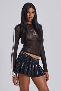 Jaded London 3’S A Crowd Diamante Mesh Top