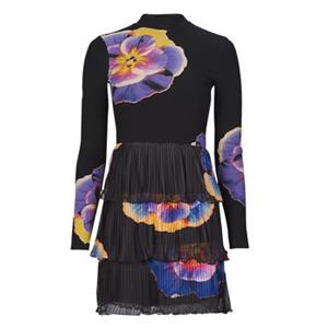 Desigual Jurk met bloemen en ruches - BLACK