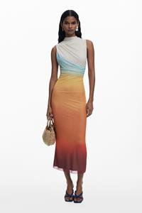 Desigual Transparante jurk met kleurverloop - ORANGE