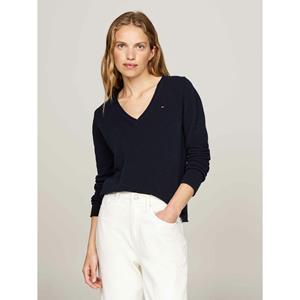 Tommy Hilfiger Linnen pullover met afgeronde V-hals, model 'SOFT WOOL'