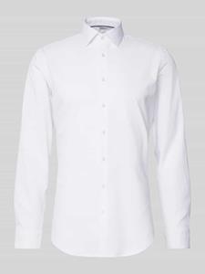 Jake*s Slim fit zakelijk overhemd van twill met stretch