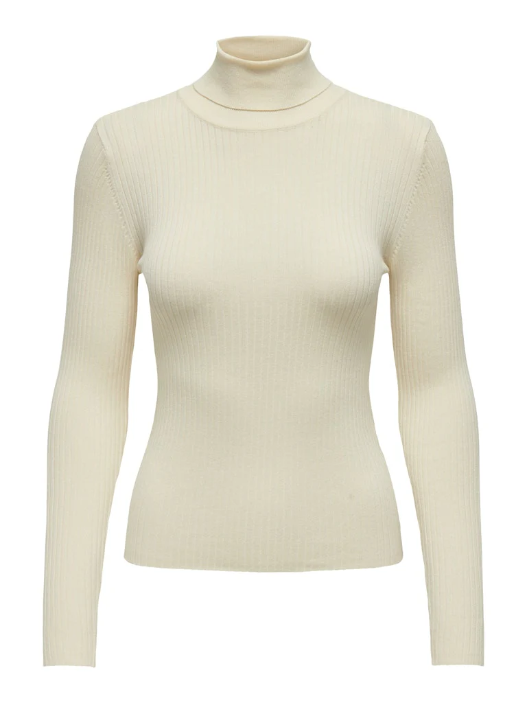 Jacqueline de Yong Jdyplum ls roll neck pullover knt beige
