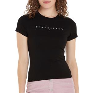 TOMMY JEANS Shirt met korte mouwen TJW SLIM LINEAR TEE EXT met  linear-logo-opschrift