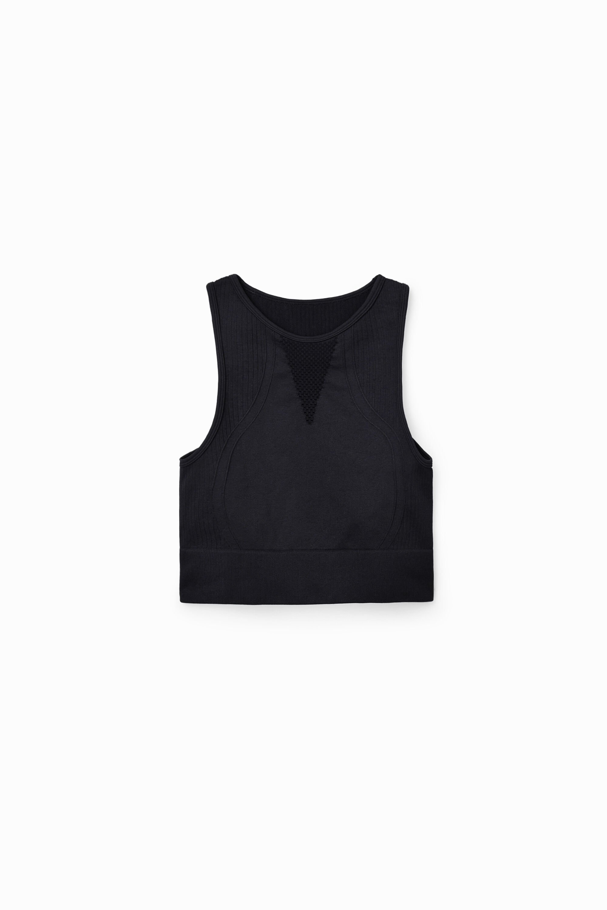 Desigual Korte elastische sporttop - BLACK