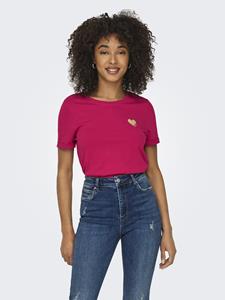 Only Shirt met korte mouwen ONLKITA S/S LOGO TOP NOOS