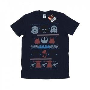 Star Wars Mens Dark Side Fair Isle Christmas T-Shirt