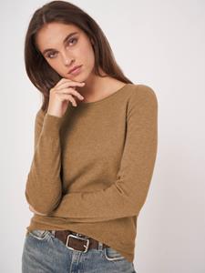 REPEAT cashmere Basic trui met boothals van cashmere wolmix