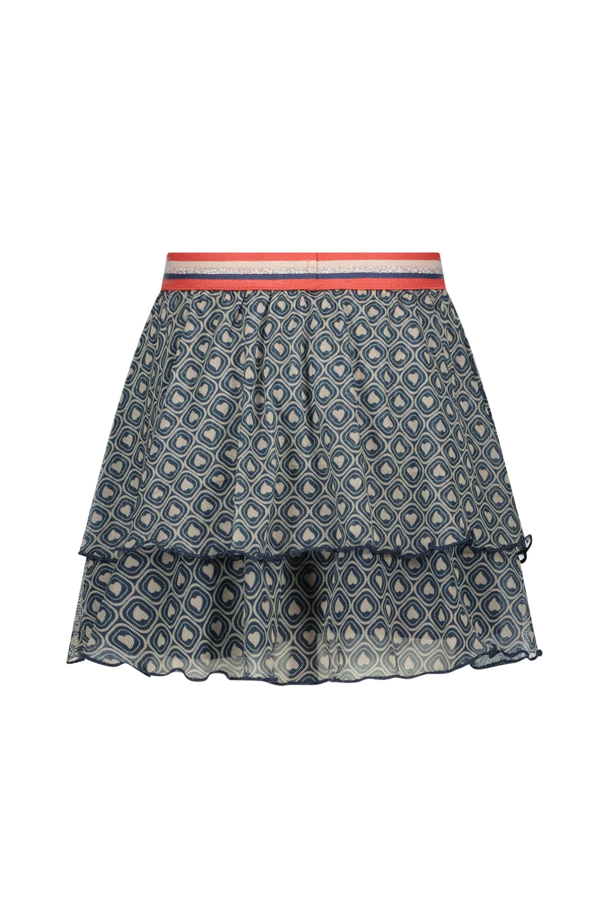 MAYCE Meisjes rok mesh - Hartjes