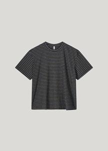 Summum 3s5040-30637 495 shortsleeve top lurex rib stripe midnightblue