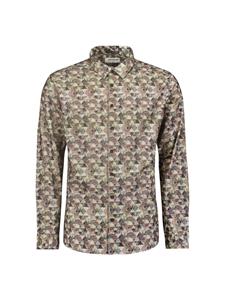 No Excess Shirt allover printed corduroy smoke