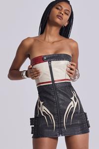 Jaded London Xiva Motocross Faux Leather Dress
