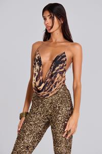 Jaded London Asteria Backless Top in Cow Print