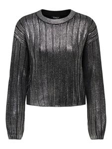 Only Onlkama ls o-neck foil knt black/silver foil