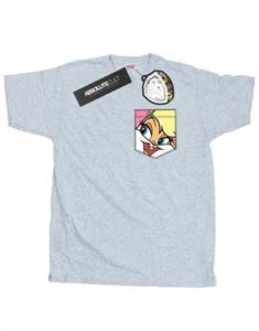 Looney Tunes Heren Lola Bunny Face T-shirt met nepzak