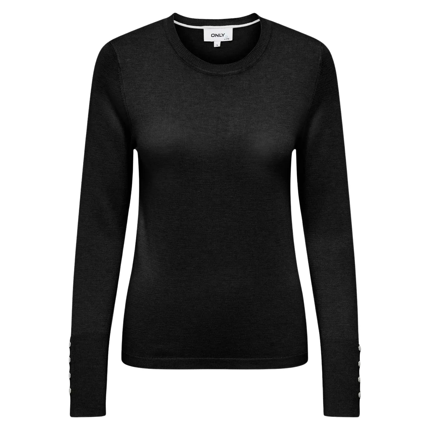 Only Trui met ronde hals ONLJULIE LIFE LS BUTTON O-NECK CC KNT