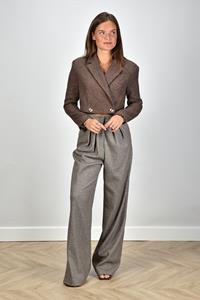 Sage & Ivy wide leg broek Randy met plooien vooraan grijs