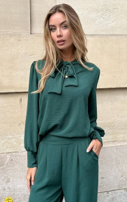 Jurkjes Bow Blouse Lilly Emerald