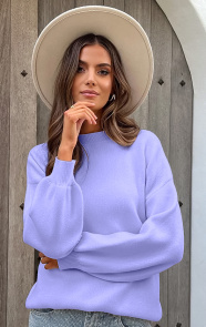 The Musthaves Luxury Soft Trui Wijde Mouw Lila