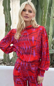 The Musthaves Mila Blouse Long Sleeve Fuchsia Rood