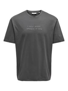 Only & Sons T-shirt met statementstitching, model 'AARON LIFE'