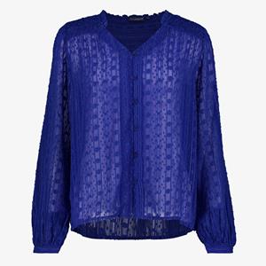 TwoDay semi-transparante dames blouse blauw