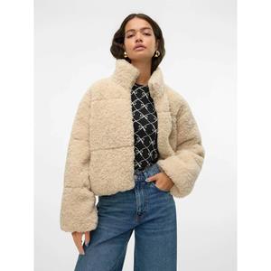 Vero Moda Regular fit jack van teddybont met opstaande kraag, model 'LOUISA'