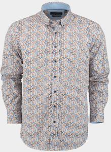 Bos Bright Blue R.b. boston casual hemd lange mouw regular fit cotton 427670/322
