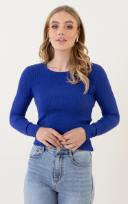 The Musthaves Long Sleeve Top Ultra Soft Kobalt