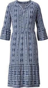 Your Look... for less! Dames Volantjurk rookblauw/wit bedrukt Maat