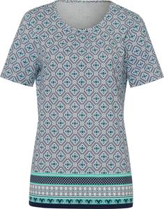 Your Look... for less! Dames Shirt met korte mouwen lichtblauw/wit gedessineerd Maat