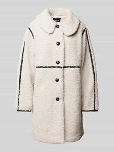 Only Comfort fit lange jas van teddybont met leerlook, model 'RUBI'