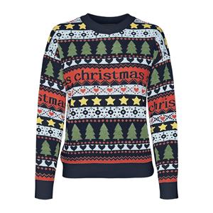 Vero Moda Relaxed fit kersttrui met opschrift, model 'HAPPY FROSTLIGHT'