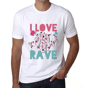 Ultrabasic Grafisch T-shirt voor heren Music Fest I Love Rave Wit