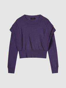 REPEAT cashmere Korte trui met detail aan de schouder