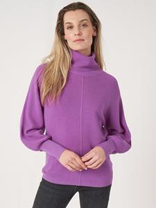 REPEAT cashmere Fijngebreide coltrui met zakje aan de voorkant