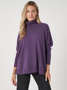 REPEAT cashmere Coltrui met kangoeroezak van cashmere-mix