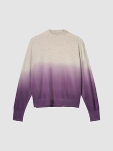 REPEAT cashmere Dip dye cashmere trui met opstaande kraag