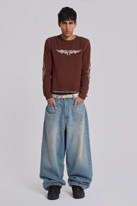 Jaded Man Brown Tattoo Applique Tee