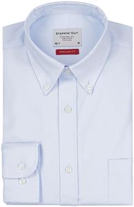 Steppin' Out Overhemd Twill Extra Lange Mouw Lichtblauw