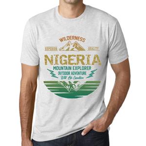 Ultrabasic Heren Vintage T-shirt Grafisch T-shirt Mountain Explorer Nigeria Vintage Wit