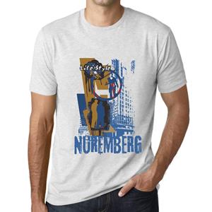 Ultrabasic Heren Vintage T-shirt Grafisch T-shirt Neurenberg Lifestyle Vintage Wit