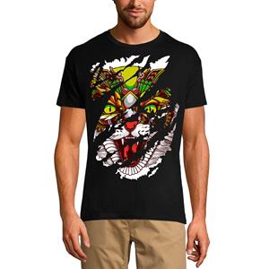 Ultrabasic Heren gescheurd T-shirt Angry Cat - Mad Kitten Totem Vintage shirt voor heren