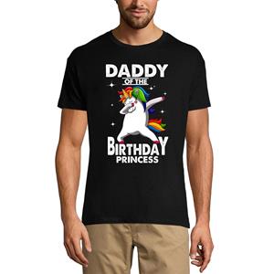 Ultrabasic Heren T-Shirt Daddy of the Birthday Princess - Funny Unicorn Dab Tee Shirt