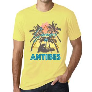 Ultrabasic Heren Vintage T-shirt Grafisch T-shirt Zomer Driehoek Antibes Lichtgeel