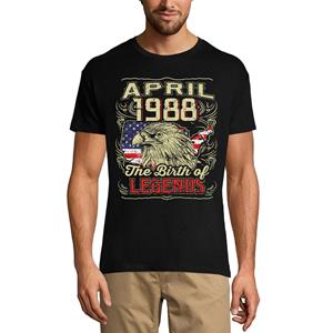 Ultrabasic Heren T-shirt Vintage april 1988 Geboorte van de Legends - Eagle 32e verjaardag T-shirt