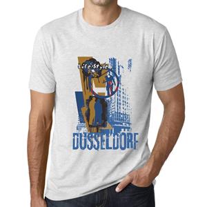Ultrabasic Heren Vintage T-shirt Grafisch T-shirt Dusseldorf Lifestyle Vintage Wit