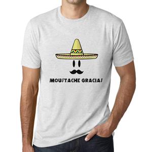 Ultrabasic  Homme T-shirt Graphique Moustache Gracias Lettres Imprimes