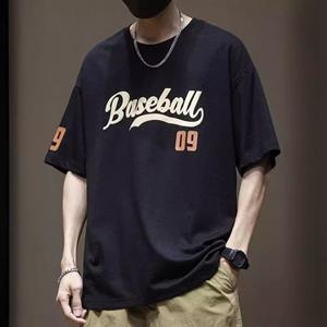 Fashion human Nieuwe korte mouwen t-shirt heren zomer ronde hals casual tops heren heren grote maten losse katoenen body shirt M