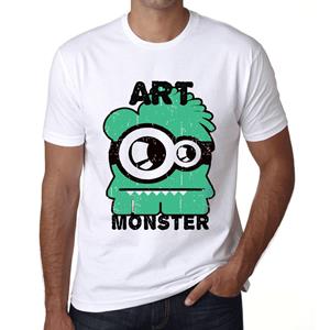 Ultrabasic Heren Vintage T-shirt Grafisch T-shirt Art Monster Wit