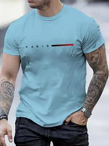 Xr 01 Zomer Parijs patroon T-shirt met korte mouwen 3D-bedrukte tops Slim Fit herenkleding Oversized T-shirt S